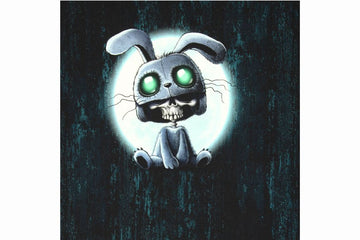 French Terry Panel "Halloween Tales", Scary Sceleton, schwarz, Thorsten Berger, Swafing